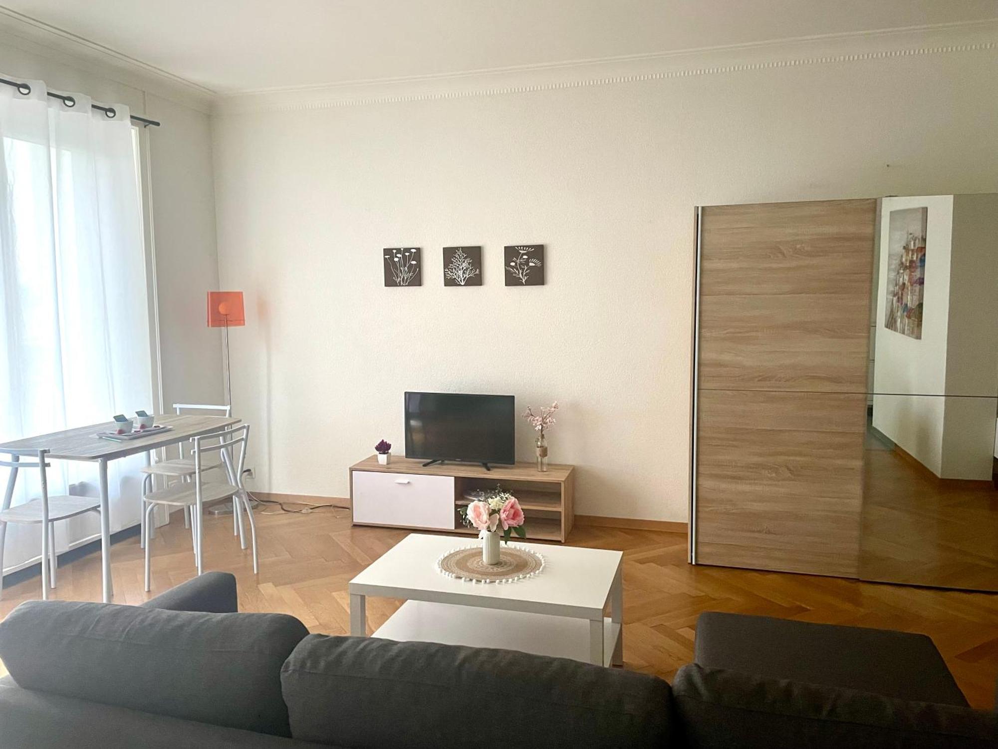 Fully Furnished Down Town- 5 Minutes From Train Station Apartment *